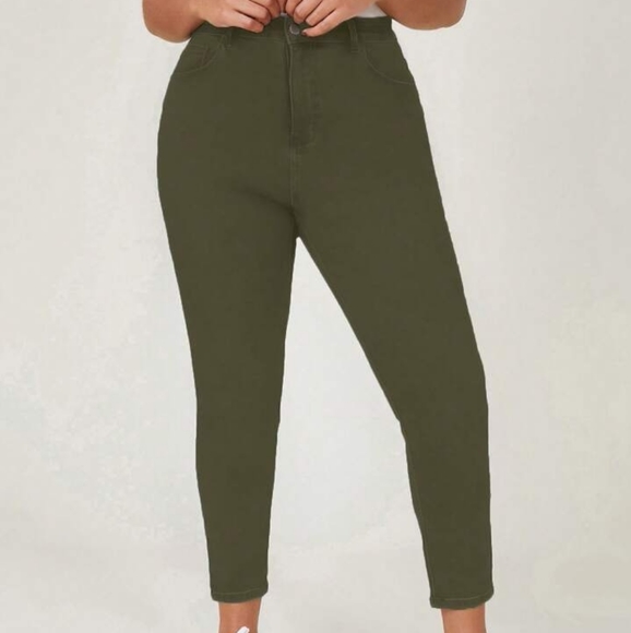 New Green High Waisted Skinny Jeans - Picture 5 of 12